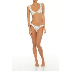 NWT Forever 21 Women's Bright Floral High Leg Bikini Bottoms Size Large